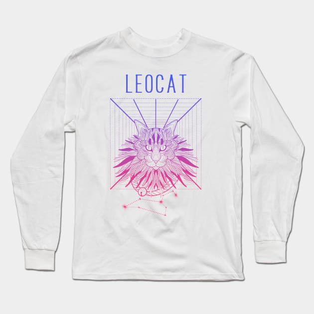 A zodiac cattery: Leo - leocat Long Sleeve T-Shirt by Blacklinesw9